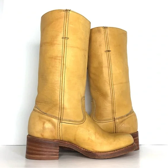 NWT Frye 14L Campus Banana Tall Square Toe Riding Boots Women’s 10 Shoes - Picture 5 of 13